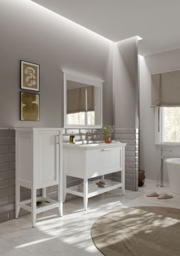 Orka Bastle 80 Banyo Dolabı + Boy Dolabı 48 Beyaz (Boy Dolabı Dahildir)