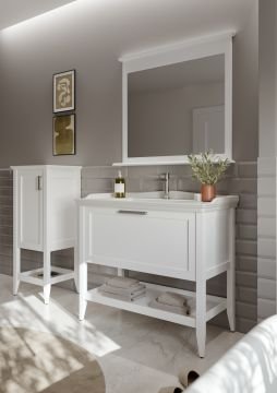 Orka Bastle 80 Banyo Dolabı + Boy Dolabı 48 Beyaz (Boy Dolabı Dahildir)