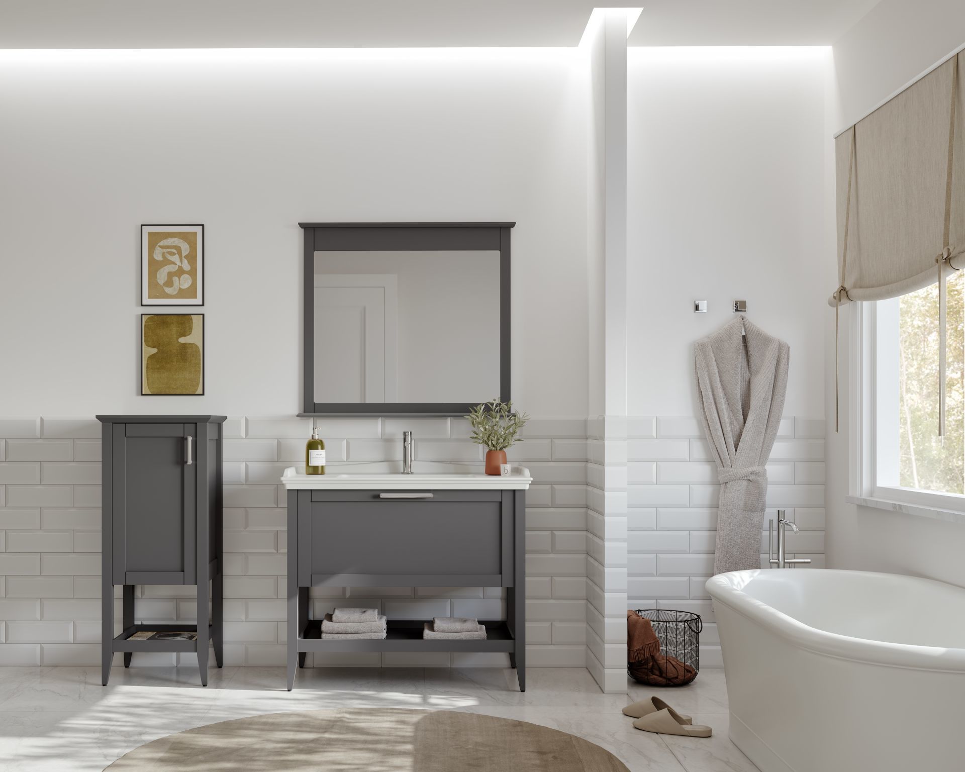 Orka Bastle 80 Banyo Dolabı Antrasit (Boy Dolabı Hariçtir)