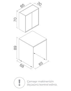 Orka Çamaşır Makinesi Dolabı Sedir 65 Banyo Dolabı Teak