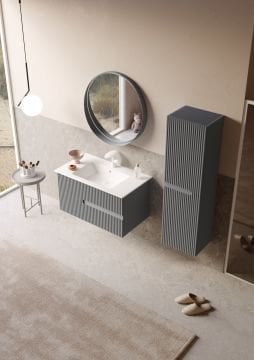 Orka Moonlight 90 Banyo Dolabı + Boy Dolabı 40 Gri ( Boy Dolabı Dahildir )