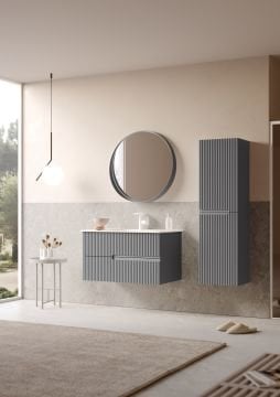 Orka Moonlight 90 Banyo Dolabı Gri ( Boy Dolabı Hariçtir )