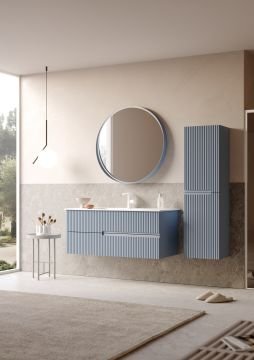 Orka Moonlight 120 Banyo Dolabı + Boy Dolabı 40 Açık Mavi ( Boy Dolabı Dahildir )