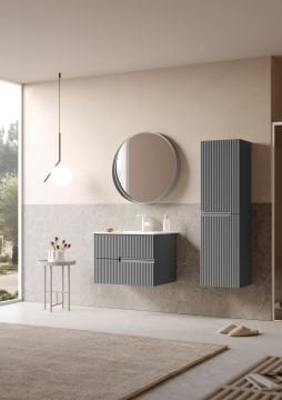 Orka Moonlight 70 Banyo Dolabı Gri ( Boy Dolabı Hariçtir )