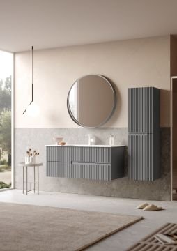 Orka Moonlight 120 Banyo Dolabı + Boy Dolabı 40 Gri ( Boy Dolabı Dahildir )